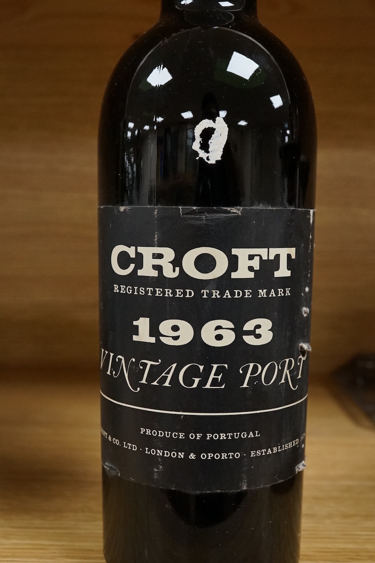 A bottle of Croft 1963 Vintage Port.